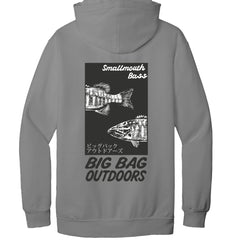 Smallmouth Gyotaku Hoodie - Big Bag Outdoors